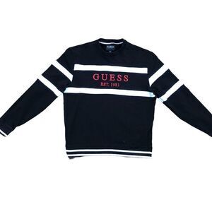 STRIPED Guess Shirt Crewneck XL Black
